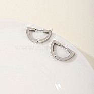 Fashionable Hoop Earrings for Women and Men, Geometric Earrings in Retro Style, Half Round, Platinum, 13x24mm(YH2464-5)