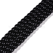 Natural Black Onyx(Dyed & Heated) Beads Strands, Oval, 6.5x4.5mm, Hole: 0.9mm, about 62~63pcs/strand, 15.16''(38.5cm)(G-NH0011-I05-01)