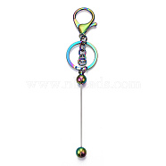 Alloy Bar Beadable Keychain for Jewelry Making DIY Crafts, with Alloy Lobster Clasps and Iron Ring, Multi-color, 15.5~15.8cm(KEYC-A011-01M)