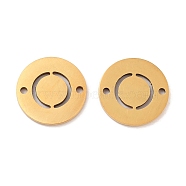 Vacuum Plating 201 Stainless Steel Hollow Flat Round Links, Letter Connector Charms, Real 18K Gold Plated, Letter O, 12x1mm, Hole: 1.2mm(FIND-R149-03O-G)