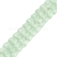 Cat Eye Beads Strands, Faceted, Teardrop, Pale Green, 10x6mm, Hole: 1mm, about 42pcs/strand, 148.03''(376cm)(CE-U001-02D)