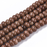 Synthetic Goldstone Beads Strands, Rondelle, 6x4~5mm, Hole: 0.6mm, about 96~102pcs/strand, 15.75 inch(40 cm)(G-S364-047)