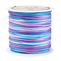 50M Segment Dyed Nylon Chinese Knotting Cord, for DIY Jewelry Making, Deep Sky Blue, 0.8mm, about 54.68 Yards(50m)/Roll(NWIR-A008-02G-1)