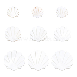 30Pcs 3 Sizes Natural Freshwater Shell Beads, Scallop Shape, Creamy White, 10pcs/size(SHEL-BC0001-008)
