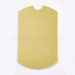 Kraft Paper Wedding Favor Gift Boxes, Pillow, Gold, 7.7x13x3.5cm(CON-WH0033-B-04)