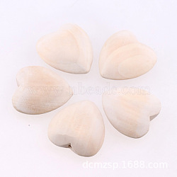 Chinese Cherry Wood Beads, Flat, Heart, BurlyWood, 30x30mm, Hole: 2mm(WOOD-TAC0005-15B)