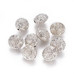 CCB Plastic Beads, Flat Round, Platinum, 15x14x11mm, Hole: 1.5mm(CCB-O001-13P)