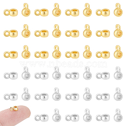 Unicraftale 80Pcs 2 Colors Brass Tube Bails, Loop Bails, Cadmium Free & Lead Free, Barrel, Golden & Silver, 6x3.8x3mm, Hole: 1.2mm, Inner Diameter: 1.6mm, 40pcs/color(KK-UN0002-17)