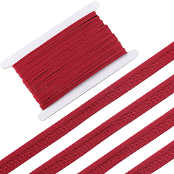 10 Yards Polyester Ribbons, for Garment Accessories, Dark Red, 3/8 inch(11mm)(OCOR-GF0003-25E)