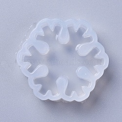 Christmas Silicone Molds, Resin Casting Molds, For UV Resin, Epoxy Resin Jewelry Making, Snowflake, White, 40x44x12mm, Inner Diameter: 35x40mm(X-DIY-L026-089B)