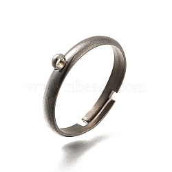 Adjustable 316 Surgical Stainless Steel Cuff Ring Settings, Stainless Steel Color, 3mm, Hole: 1.8mm, Inner Diameter: 175mm(STAS-F311-20P)