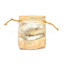 Organza Bags, Rectangle, Gold, 9.3x6.8x0.18cm(OP-WH0009-09A)