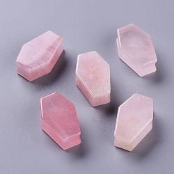 Natural Rose Quartz Beads, Coffin, No Hole/undrilled, for Wire Wrapped Pendant Making, 33x21x12mm(G-P442-02D)