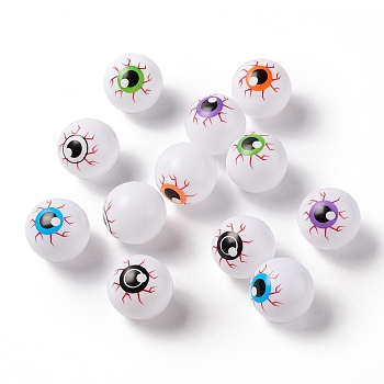 Plastic Artificial Eyeballs, Halloween Bouncy Balls, for Party Favor, Scary Props, Toy Accessories, Round, Mixed Color, 27mm, 12pcs/bag