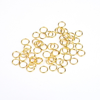 Iron Jump Rings, Open Jump Rings, Golden, 8x1mm, Inner Diameter: 6mm, 200~230Pcs/Set