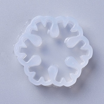 Christmas Silicone Molds, Resin Casting Molds, For UV Resin, Epoxy Resin Jewelry Making, Snowflake, White, 40x44x12mm, Inner Diameter: 35x40mm