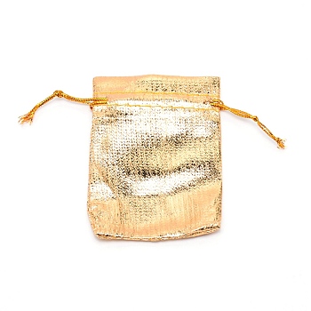 Organza Bags, Rectangle, Gold, 9.3x6.8x0.18cm