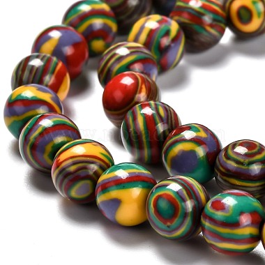 Synthetic Malachite Beads Strands(G-I199-32-6mm-G)-2