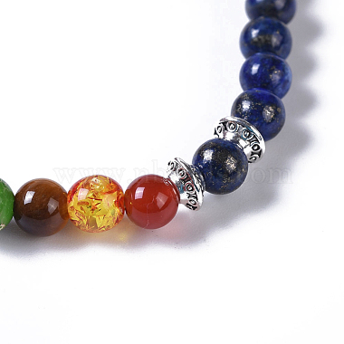 Two Loops Natural Lapis Lazuli(Dyed) & Natural/Synthetic Mixed Stone Beads Warp Stretch Bracelets(BJEW-JB04223-05)-3