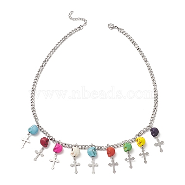 Colorful Skull Synthetic Turquoise Necklaces
