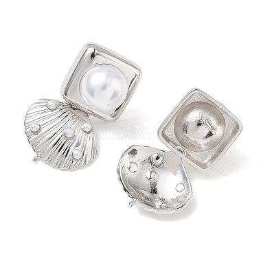 Brass Stud Earrings Findings(KK-K427-38P)-2