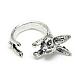 Adjustable Alloy Bunny Cuff Finger Rings(RJEW-S038-069)-2