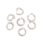 Tarnish Resistant 304 Stainless Steel Open Jump Rings, Round, Stainless Steel, 18 Gauge, 6x1mm, Inner Diameter: 4mm(STAS-R049-6x1mm)