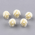 Synthetic Coral Beads, Dyed, Rose, Cornsilk, 6.5x7x6.5mm, Hole: 1mm(CORA-S026-04F)
