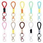 10Pcs 10 Colors Polyester Lanyard Hand Mobile Straps, with Lobster Claw Clasps, Mixed Color, 170mm, 1pc/color(MOBA-TA0001-03)