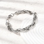 201 Stainless Steel Rope Chain Bracelets for Men, Stainless Steel Color, 8.86 inch(22.5cm)(STAS-T077-10P)