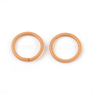 Iron Open Jump Rings, Orange, 18 Gauge, 10x1mm, Inner Diameter: 8mm(X-IFIN-F149-B03)
