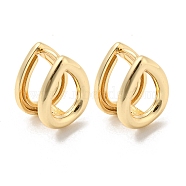 Brass Hoop Earrings for Women, Hollow Teardrop, Light Gold, 16x13mm(EJEW-E295-30KCG)