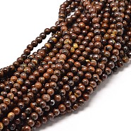 Natural Red Tiger Eye Round Bead Strands, 6mm, Hole: 1mm, about 68pcs/strand, 16 inch(G-P072-24-6mm)