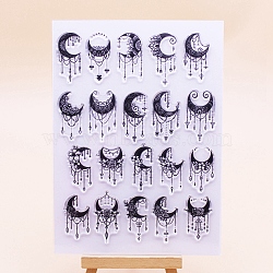 Moon Silicone Stamps, for DIY Scrapbooking, Photo Album Decorative, Cards Making, Clear, 210x150mm(PW-WG96759-01)