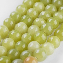 Natural Peridot Beads Strands, Round, 6mm, Hole: 0.8mm, about 60pcs/strand, 14.9 inch(38cm)(G-P358-01-6mm)
