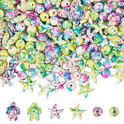 214Pcs 6 Styles Synthetic Turquoise Dyed Beads Strands, Mixed Shapes, Mixed Color, 7~18x7~15mm, Hole: 1~1.6mm(G-SC0003-67)
