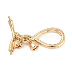 Brass Toggle Clasps, Infinite, Real 18K Gold Plated, Infinite: 23x9.5x2mm, Hole: 2mm, Bar: 17.5x8.5x2mm, Hole: 2mm, Pin: 1mm(KK-K391-11G)