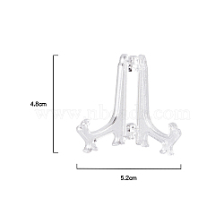 Acrylic Badge Display Stands, Easels Holder for Coin, Challenge Medals Display, Clear, 5.2x4.8cm, Fit For 40~75mm Badge(ZXFQ-PW0001-108B-01A)