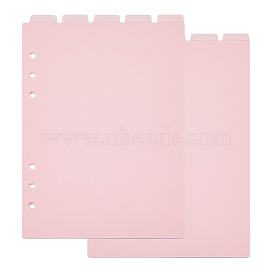A5 Frosted Plastic Discbound Notebook Index Divider Sheets, 6 Holes Tab Divider for Binder, Rectangle, Pink, 219x148x0.3mm, Hole: 6mm, 5 sheets/set(KY-WH0046-90B)