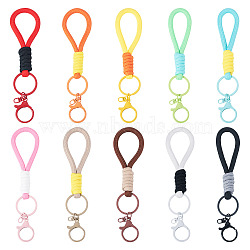 10Pcs 10 Colors Polyester Lanyard Hand Mobile Straps, with Lobster Claw Clasps, Mixed Color, 170mm, 1pc/color(MOBA-TA0001-03)