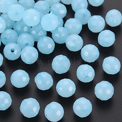 Imitation Jelly Acrylic Beads, Faceted, Round, Light Sky Blue, 10x9.5mm, Hole: 1.8mm, about 890pcs/500g(MACR-S373-97A-E08)