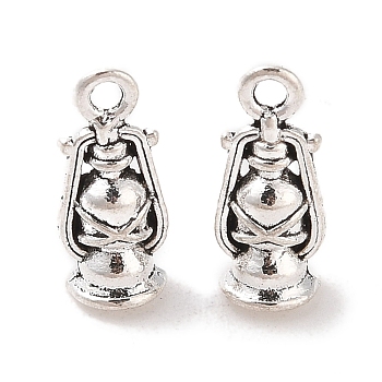 Kerosene Lamp Tibetan Style Alloy Pendants, Antique Silver, 16x8x7mm, Hole: 2mm