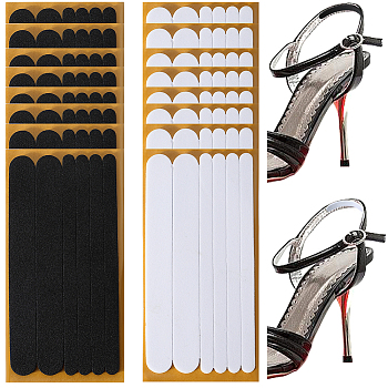 18 Sheets 2 Colors EVA Self-Adhesive Heel Strip Sticker, Thin Cushion Shoe Grips, Mixed Color, 108x52.5x2mm, Sticker: 98x6~12mm, 6pcs/sheet, 9 sheets/color