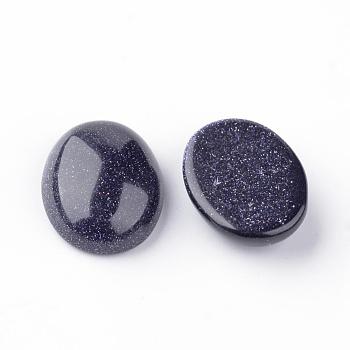 Synthetic Blue Goldstone Cabochons, Oval, 16x12x4~5mm