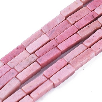 Natural Rhodonite Beads Strands, Cuboid, 13x4x4mm, Hole: 0.8mm, about 29pcs/strand, 15.35 inch(39cm)