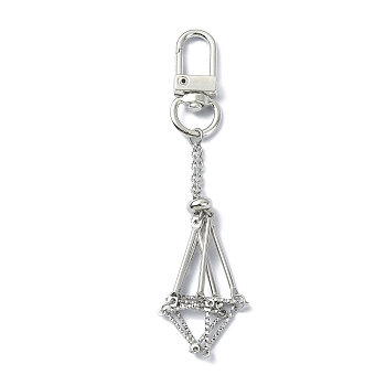 304 Stainless Steel Empty Stone Holder Pouch Pendant Decorations, with Alloy Swivel Clasps, Stainless Steel Color, 9.85cm