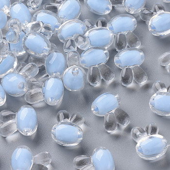 Transparent Acrylic Beads, Bead in Bead, Rabbit, Cornflower Blue, 15.5x12x9.5mm, Hole: 2mm, about 480pcs/500g