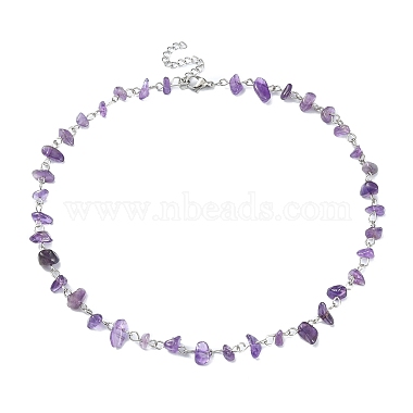 Natural Mixed Gemstone Chips Beaded Necklace(NJEW-JN04311)-3
