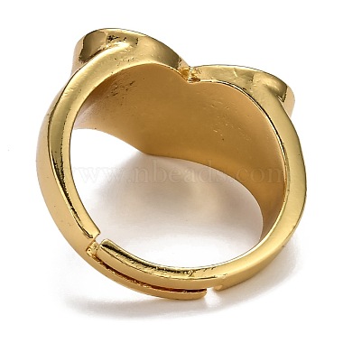 Adjustable Brass Enamel Finger Rings(RJEW-B0007-02G)-3