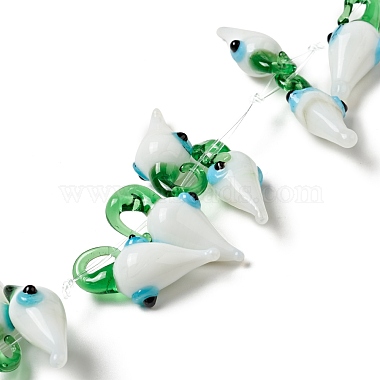 White Teardrop Lampwork Beads